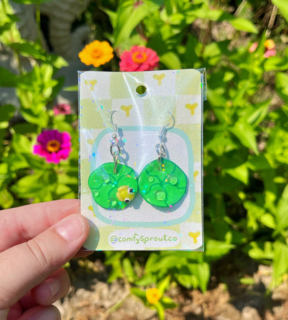 Lilypad Froggy Earrings