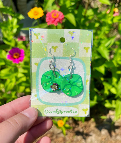 Lilypad Froggy Earrings