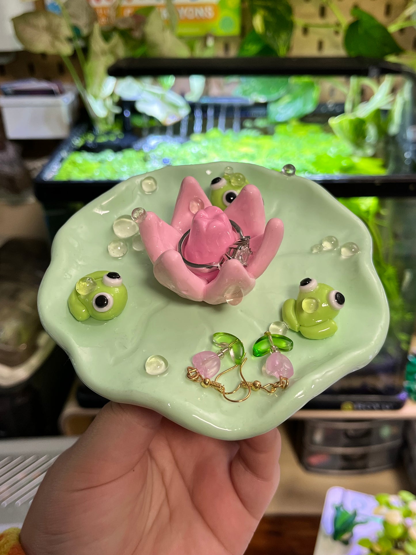 Lilypad frog trinket dish